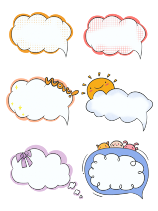 กรอบข้อความ PNG สวยๆ ก้อนเมฆ