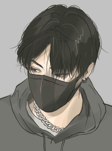 รูปการ์ตูนผู้ชาย เท่ๆ ใส่แมส