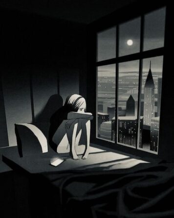 รูปภาพการ์ตูนผู้หญิง เศร้า เหงาๆ