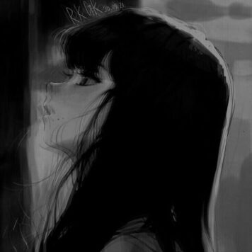 รูปภาพการ์ตูนผู้หญิง เศร้า โดดเดี่ยว