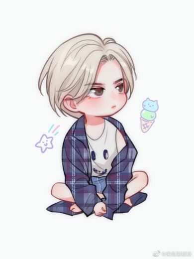 รูปการ์ตูนผู้ชาย น่ารักๆ ผมขาว