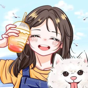 รูปการ์ตูนผู้หญิง น่ารักๆ กับน้องหมา