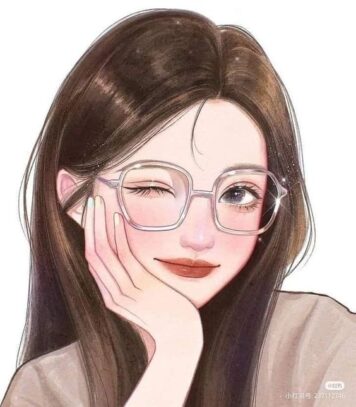 รูปการ์ตูนผู้หญิง สาวแว่น