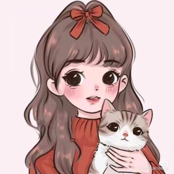 รูปการ์ตูนผู้หญิง แมว