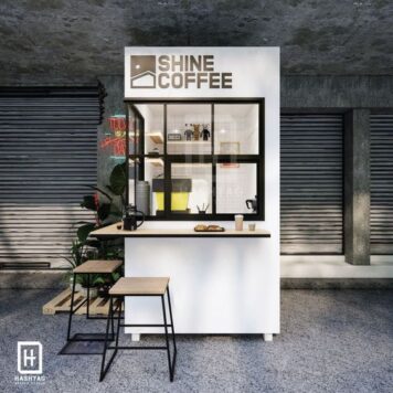 ซุ้มกาแฟ สีขาว เล็กๆ