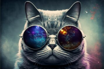 รูปภาพหน้าปก ภาพพื้นหลัง แมว ใส่แว่น