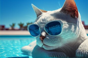 รูปภาพหน้าปก ภาพพื้นหลัง แมว ใส่แว่น เท่ๆ