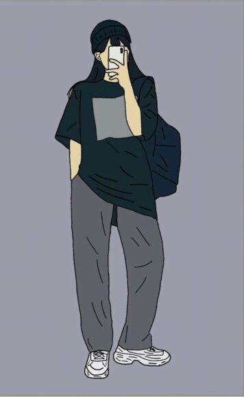 รูปภาพการ์ตูนผู้หญิง มินิมอล รูปวาด ลายเส้นง่ายๆ