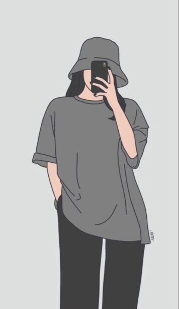 รูปภาพการ์ตูนผู้หญิง มินิมอล รูปวาด ลายเส้นง่ายๆ