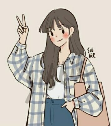 รูปภาพการ์ตูนผู้หญิง มินิมอล รูปวาด ลายเส้นง่ายๆ