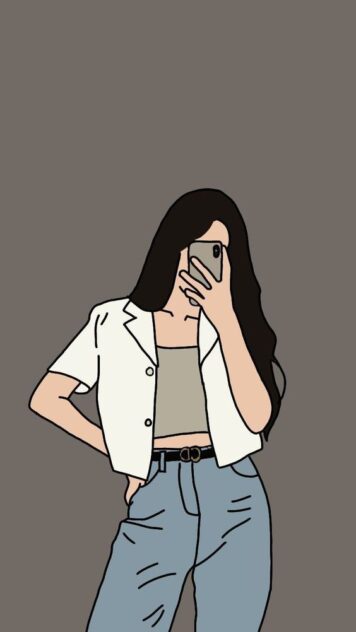 รูปภาพการ์ตูนผู้หญิง มินิมอล รูปวาด ลายเส้นง่ายๆ