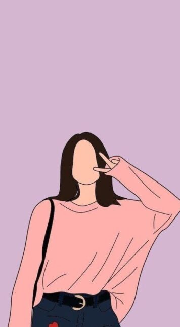 รูปภาพการ์ตูนผู้หญิง มินิมอล รูปวาด ลายเส้นง่ายๆ