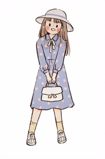 รูปภาพการ์ตูนผู้หญิง มินิมอล รูปวาด ลายเส้นง่ายๆ น่ารักๆ