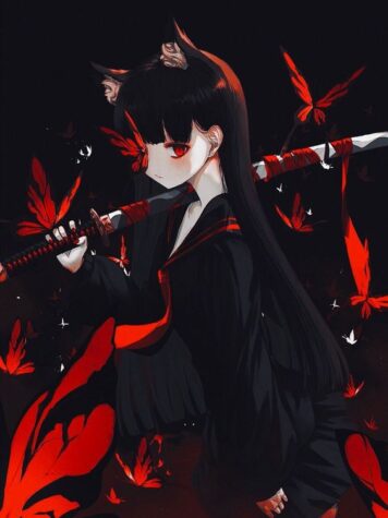 รูปภาพการ์ตูน ผู้หญิง โหดๆ เท่ๆ ถือดาบ