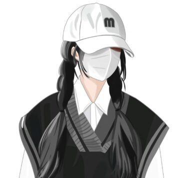 รูปภาพการ์ตูน ผู้หญิง เท่ๆ ใส่แมส