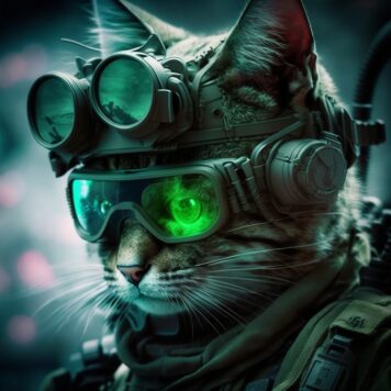 รูปภาพแมวเท่ๆ โหดๆ ทหาร หน่วยรบ ถือปืน