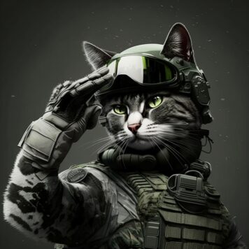 รูปภาพแมวเท่ๆ โหดๆ ทหาร หน่วยรบ ถือปืน