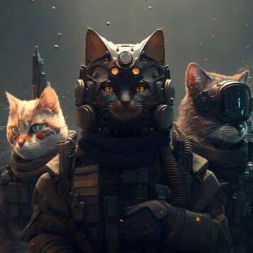 รูปภาพแมวเท่ๆ โหดๆ ทหาร หน่วยรบ ถือปืน