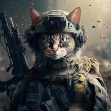 รูปภาพแมวเท่ๆ ชุดทหาร