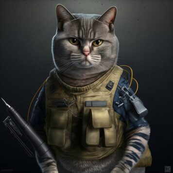 รูปภาพแมวเท่ๆ ชุดทหาร