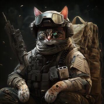รูปภาพแมวเท่ๆ ชุดทหาร