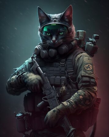 รูปภาพแมวเท่ๆ ชุดทหาร