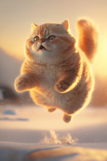 วอลเปเปอร์แมว อ้วนๆ กระโดด