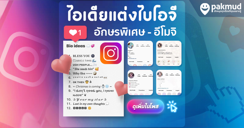 ไอเดีย แต่งไบโอไอจี เท่ๆ เก๋ๆ น่ารัก มินิมอล 2023