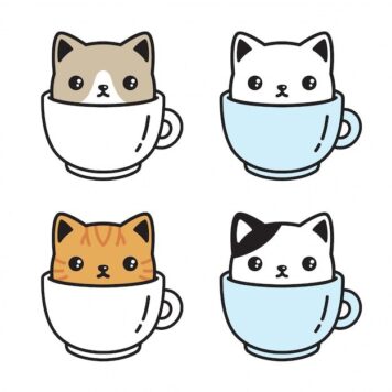 รูปการ์ตูนแมว วาดง่าย