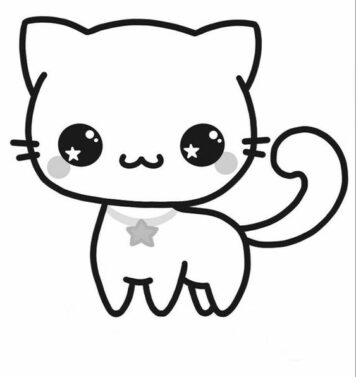 รูปการ์ตูนแมว วาดง่าย