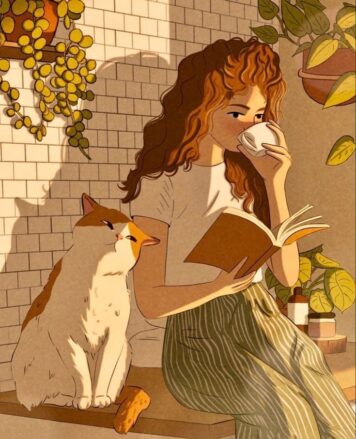 รูปการ์ตูนแมวกับคน