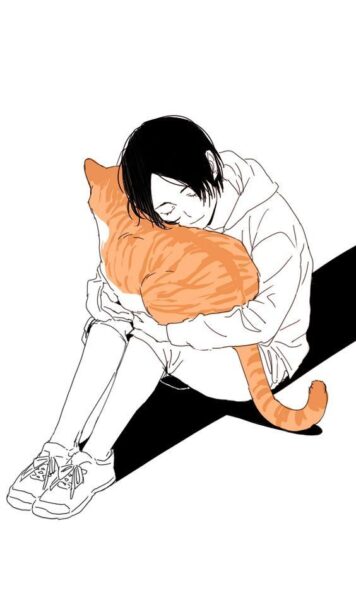 รูปการ์ตูนแมวกับคน