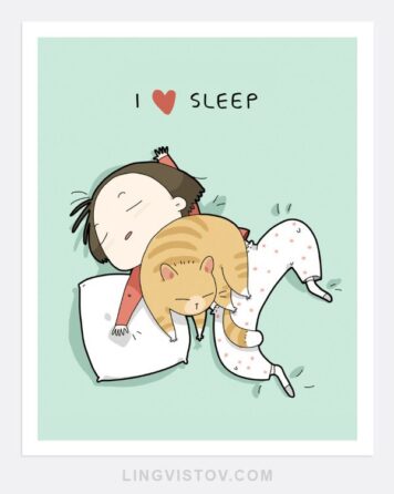 รูปการ์ตูนแมวกับคน