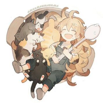 รูปการ์ตูนแมวกับคน