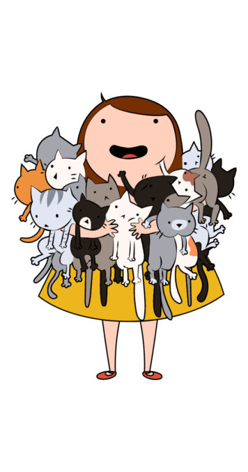 รูปการ์ตูนแมวกับคน