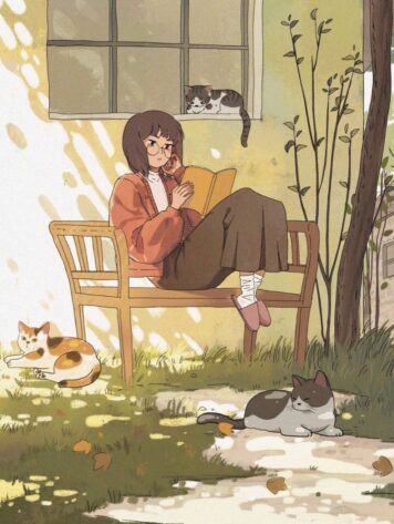 รูปการ์ตูนแมวกับคน