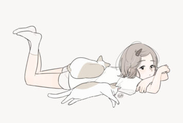 รูปการ์ตูนแมวกับคน