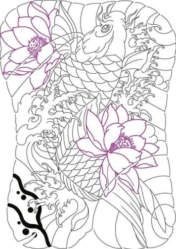 สักปลาคราฟ ดอกบัว