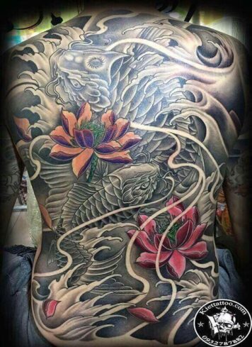 สักปลาคราฟ ดอกบัว