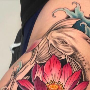 สักปลาคราฟ ดอกบัว