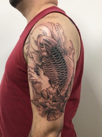 สักปลาคราฟ ดอกบัว