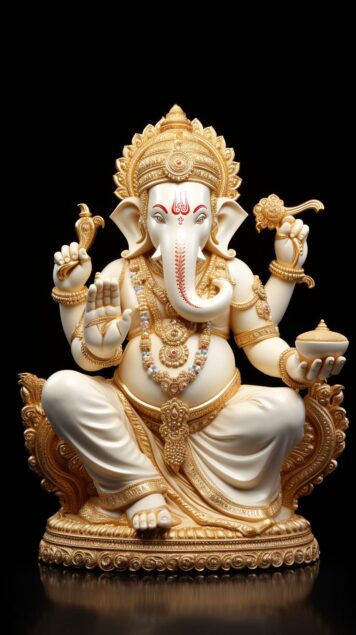 รูปภาพวอลเปเปอร์พระพิฆเนศ สวยๆ สีขาว